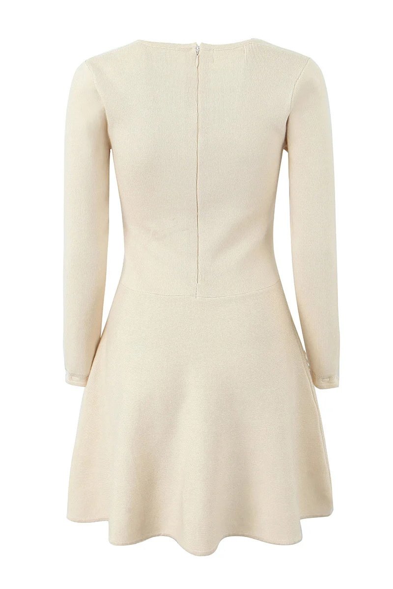 Minivestido de punto con escote cuadrado Lillian 