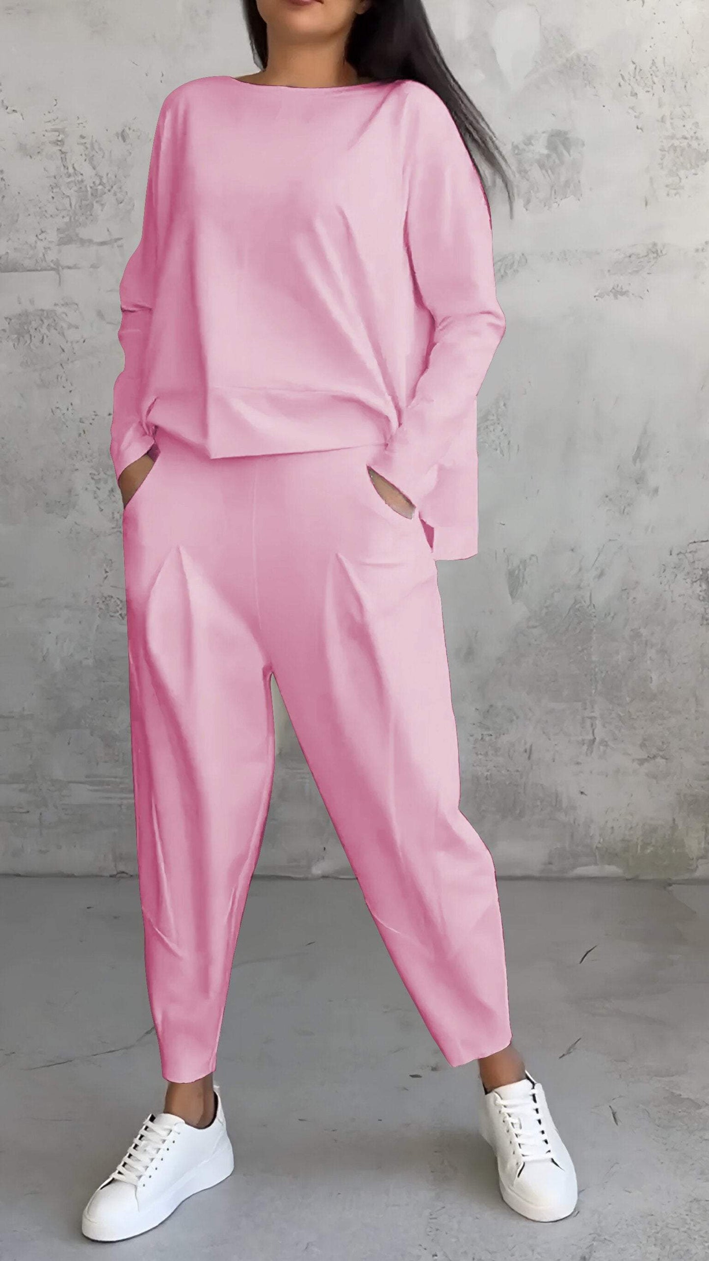 Nora | Women's 2 Piece Lounge Set Long Sleeve Top and Pants