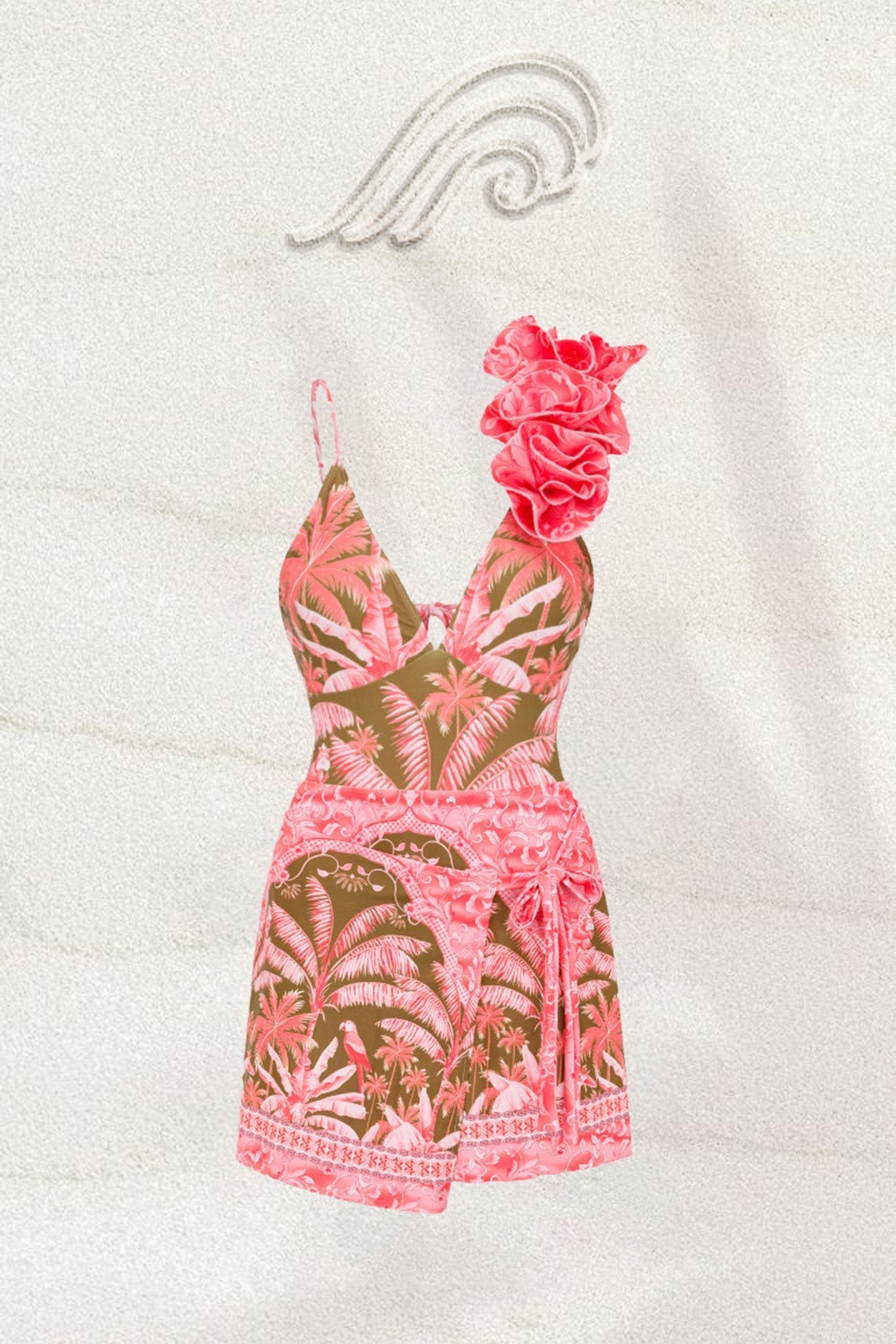 Conjunto de baño de dos piezas con estampado tropical Karena 