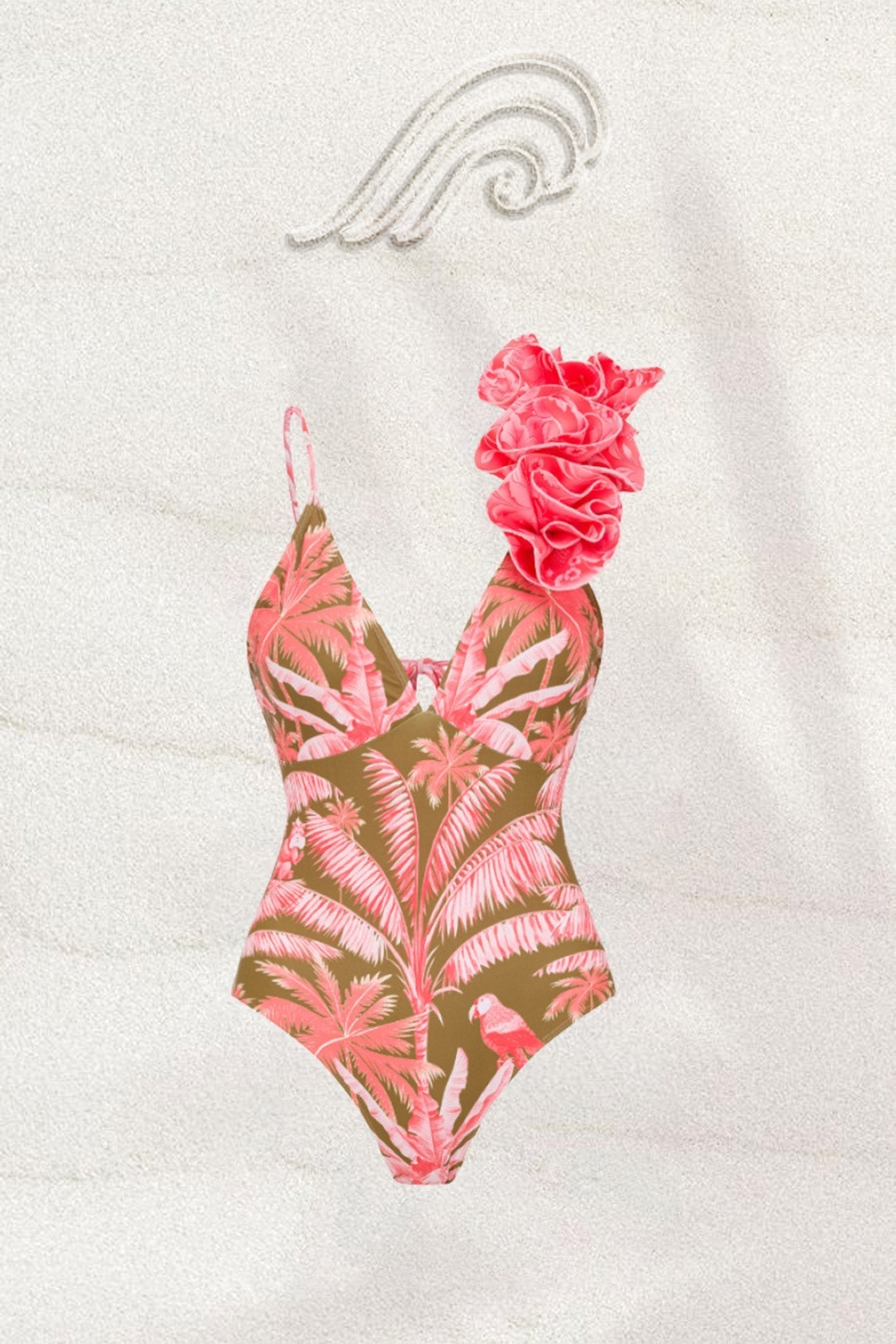 Conjunto de baño de dos piezas con estampado tropical Karena 