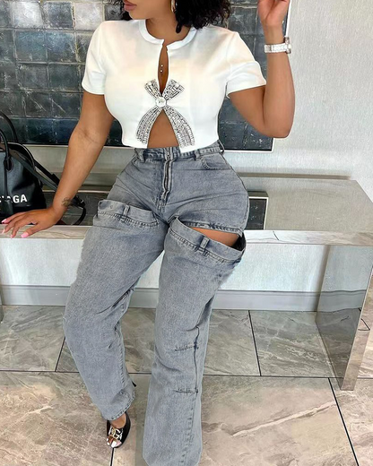 Casual Hollow Jeans