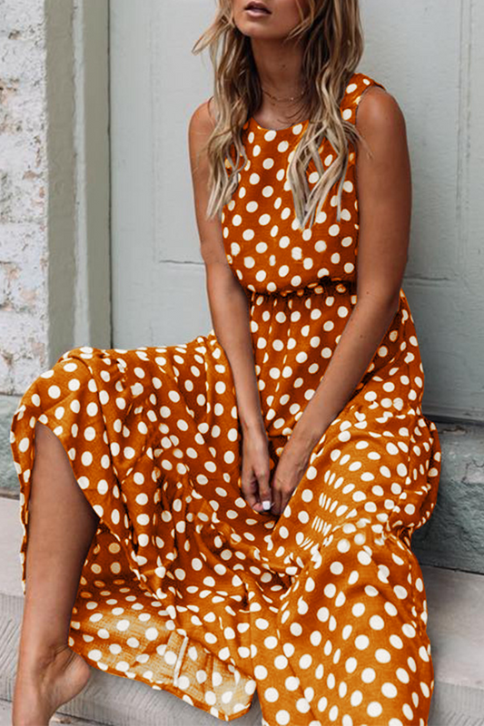 Polka Dot Round Neck Dress (5 Colors)