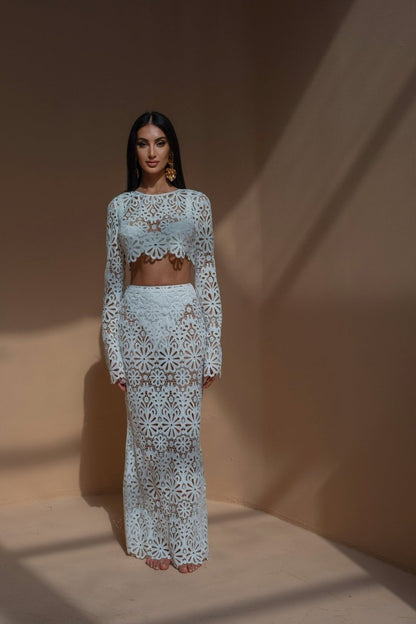 Lena Floral Hollow Out Set