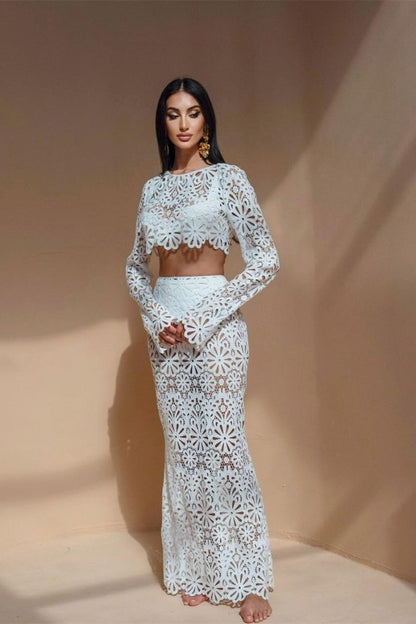 Lena Floral Hollow Out Set