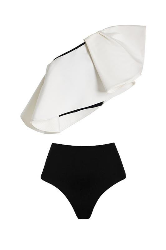 Conjunto de baño de lunares de un solo hombro Lindsay 