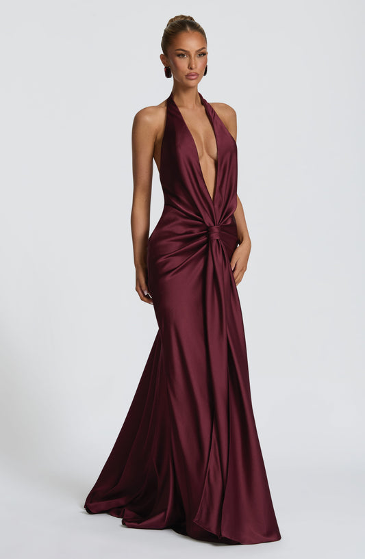 Linette Gown - Cherry Lacquer