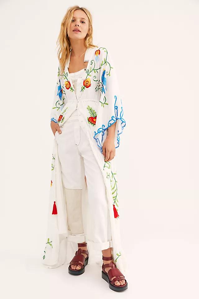 Vestido Lola con cuello en V, encaje y bordado 
