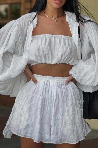 Conjunto de tres piezas de gasa texturizada Lola 