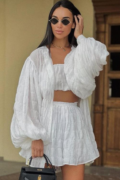 Conjunto de tres piezas de gasa texturizada Lola 