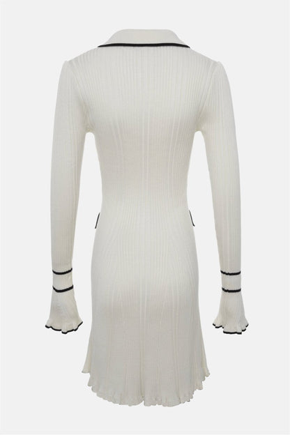 Vestido mini de punto con volantes en contraste Louise 