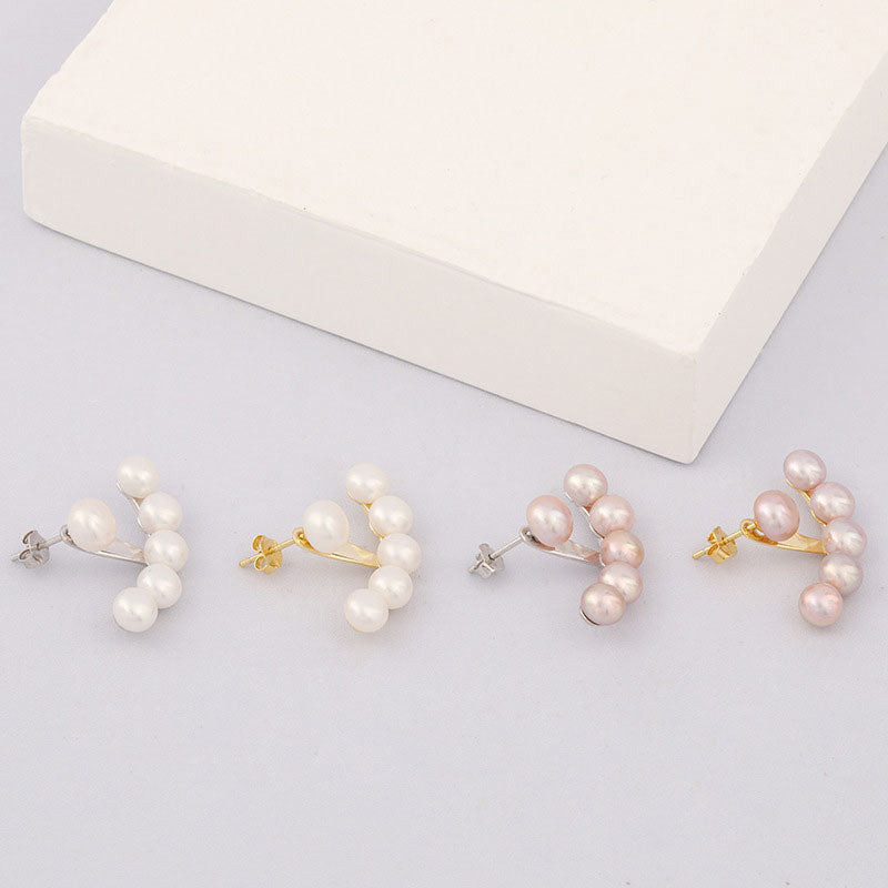 Freshwater Pearl 18K Gold Plated Ear Jacket Earrings