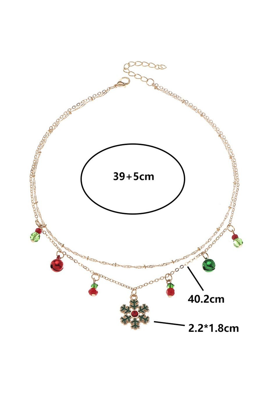 Collar colgante extraíble con copos de nieve navideños de Lynn 