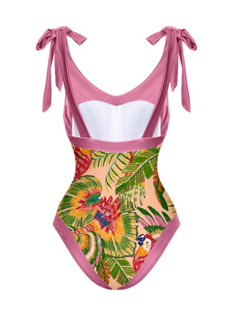 Conjunto de baño con estampado tropical Mamie 