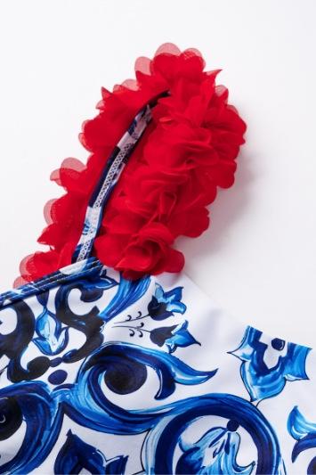Conjunto de baño de dos piezas fruncido con estampado Martha 