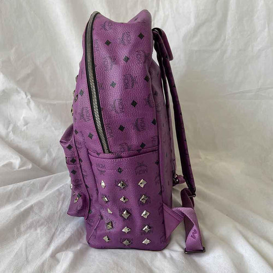 MCM Visetos Large Sprinkle Stud Stark Backpack Purple
