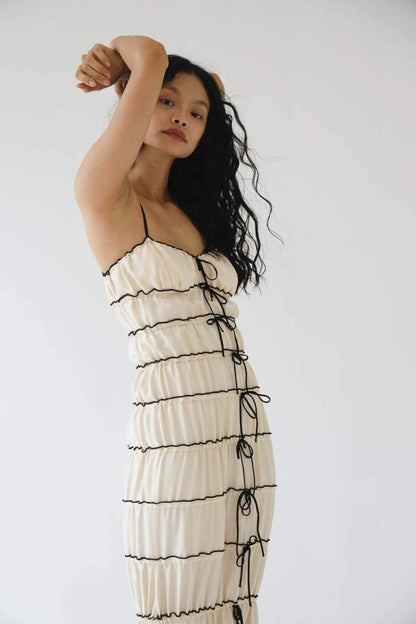 Vestido largo con volantes Melissa 