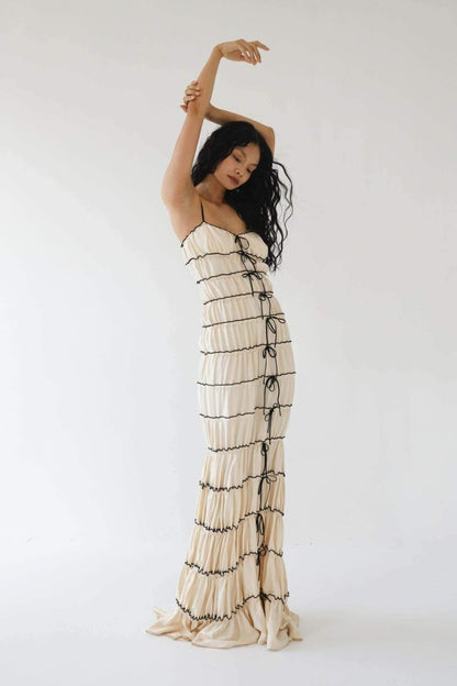 Vestido largo con volantes Melissa 