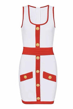 Vestido mini en contraste con escote en U de Lorraine 
