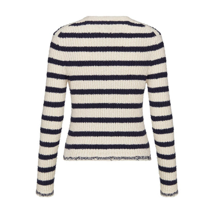 Striped knitted Beige Black Cardigan