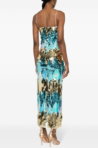 Vestido largo camisola con lentejuelas Moira 