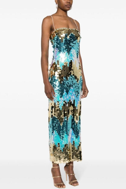 Vestido largo camisola con lentejuelas Moira 