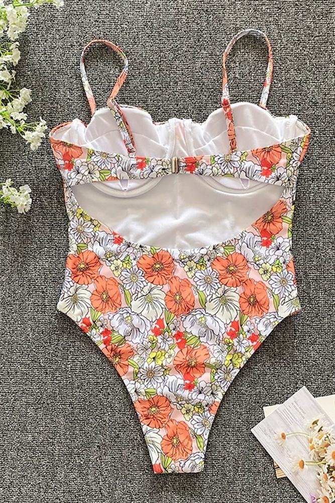 Traje de baño con recortes y estampado de Mois 