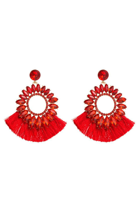 Pendientes con borlas de diamantes en forma de girasol de Naomi 