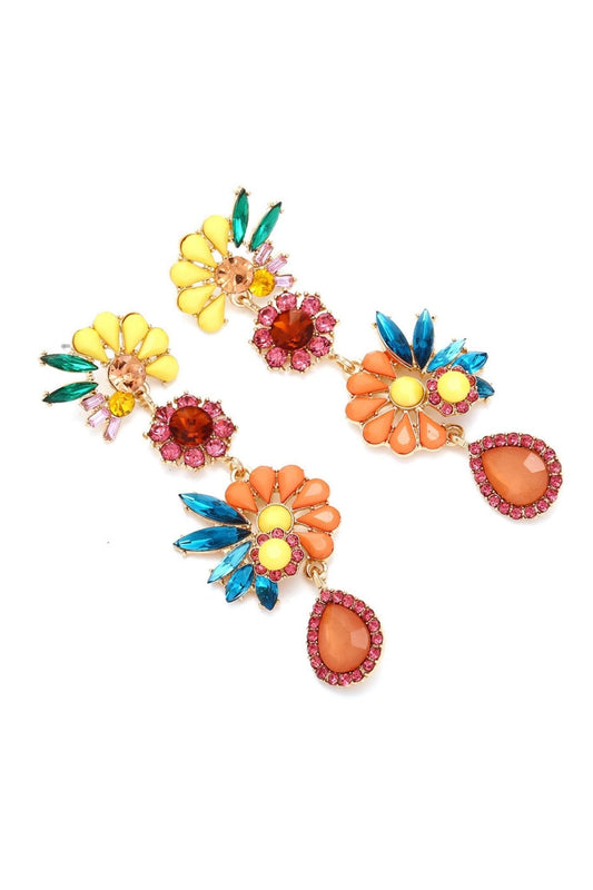 Pendientes colgantes de flores acrílicas Neil 