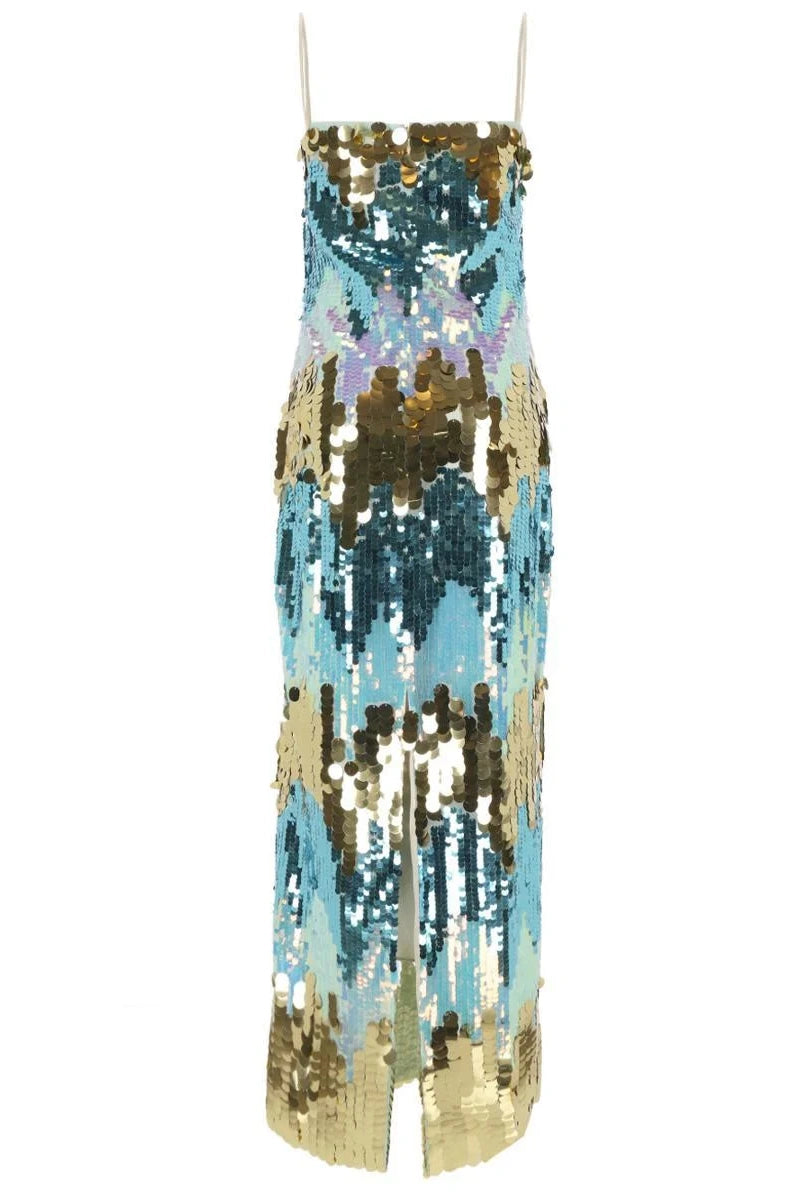 Vestido largo camisola con lentejuelas Moira 