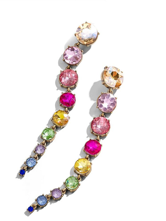 Pendientes de cadena con diamantes arcoíris de Odelia 