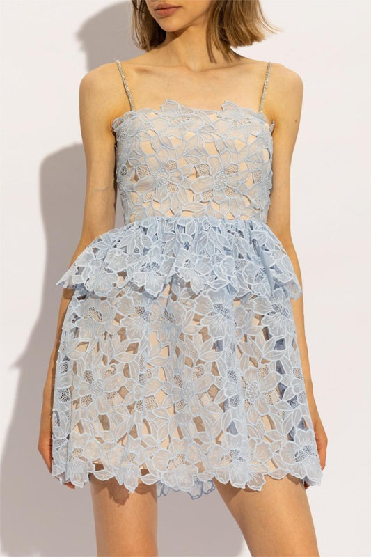 Vestido mini de tirantes finos con encaje Ophelia 