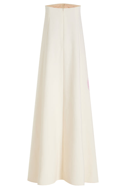 Dorothy Floral Print Strapless Satin Maxi Dress