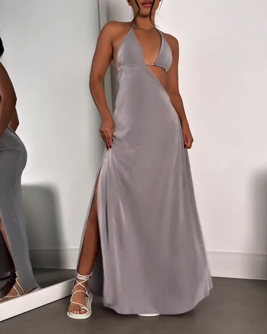 Deep V Lace-Up Dress (Pre-Sale)