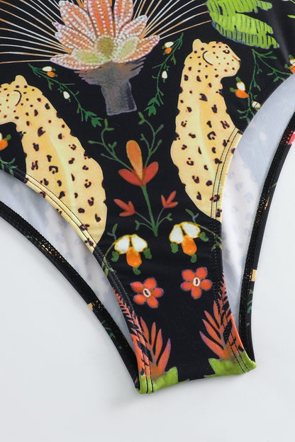 Conjunto de baño de dos piezas fruncido con estampado Paula 
