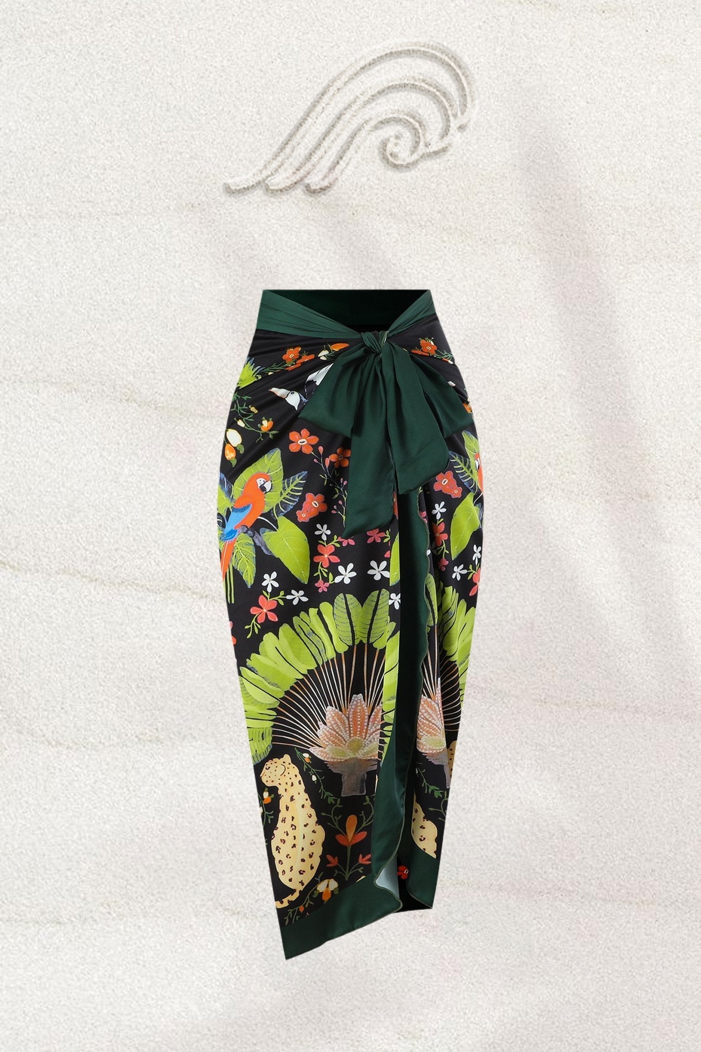 Conjunto de baño de dos piezas fruncido con estampado Paula 