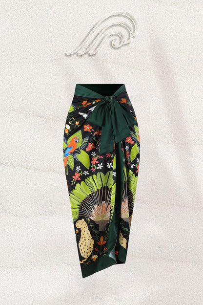 Conjunto de baño de dos piezas fruncido con estampado Paula 