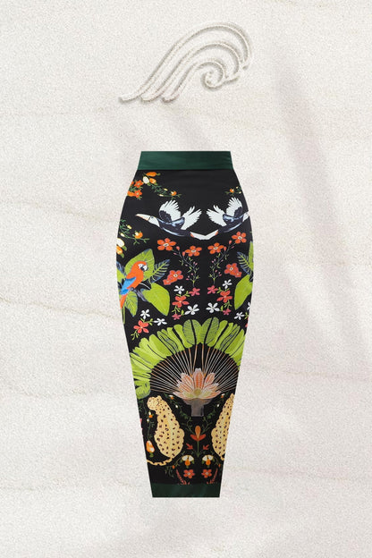 Conjunto de baño de dos piezas fruncido con estampado Paula 