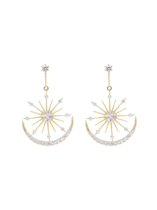 Penny Sun & Moon Diamante Dangle Earrings