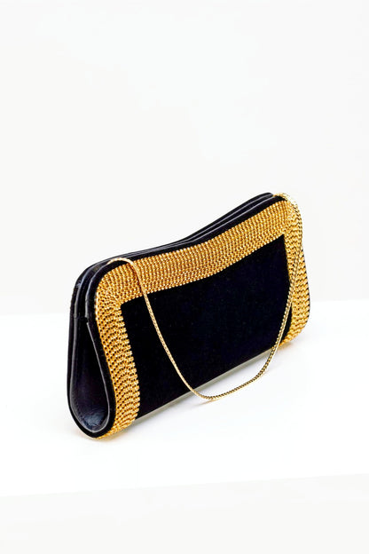Bolso de mano Kama con ribete de diamantes 