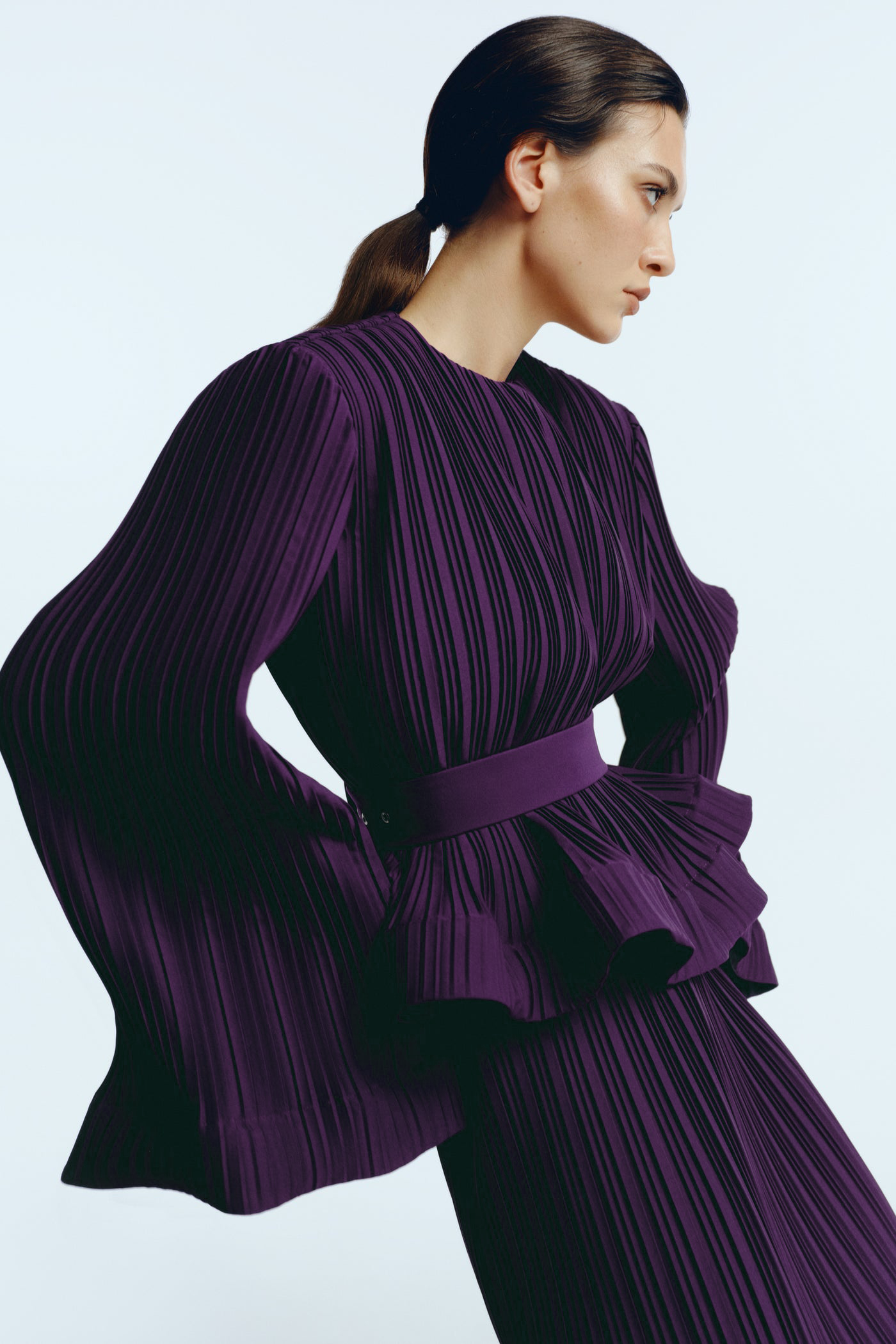 Conjunto de dobladillo plisado con volantes Heloise 
