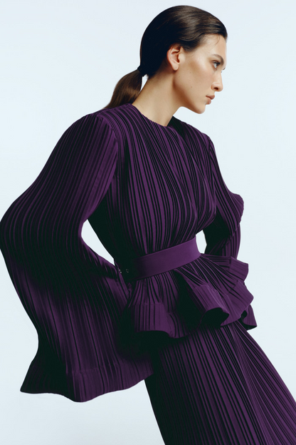 Conjunto de dobladillo plisado con volantes Heloise 