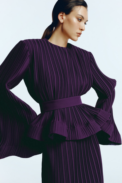 Conjunto de dobladillo plisado con volantes Heloise 