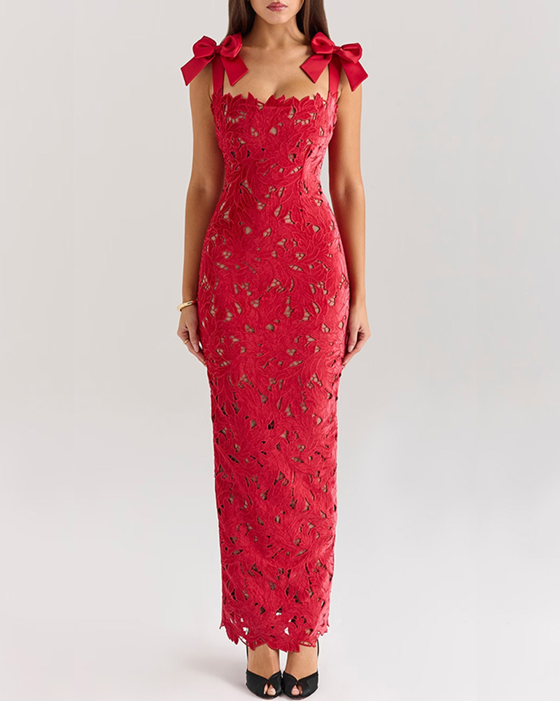 Lace Bow Hip Dress