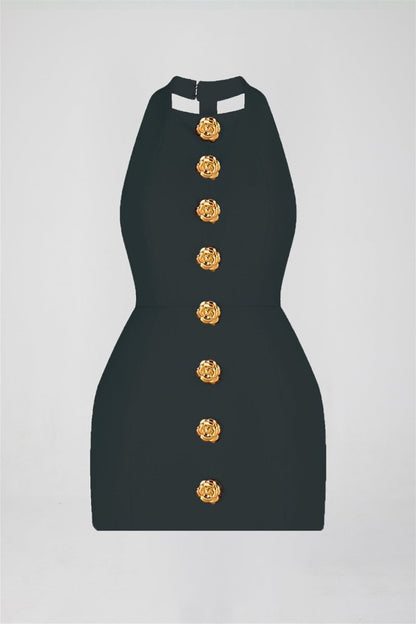 Vestido mini con cuello halter y espalda descubierta de Rebecca 