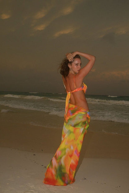 Ruth Printed Cut-out Maxi dress