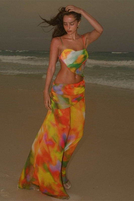 Ruth Printed Cut-out Maxi dress