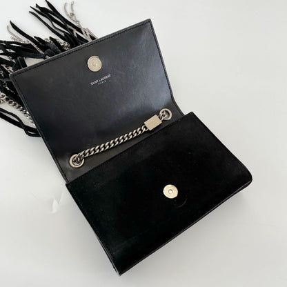 Saint Laurent Paris Black Suede Small Kate Tassel chain fringe Crossbody Bag