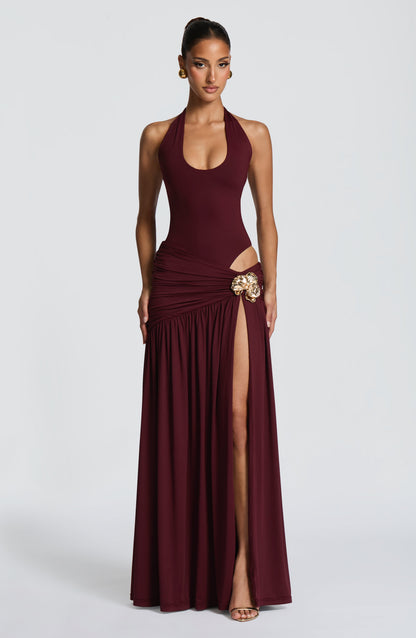 Saira Maxi Skirt - Cherry Lacquer