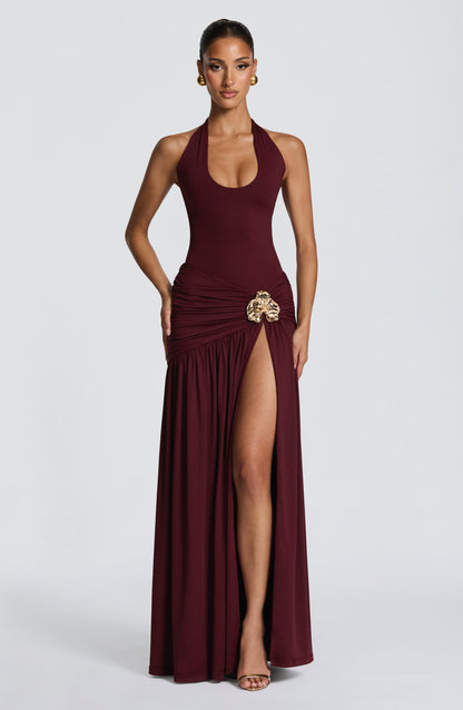 Saira Maxi Skirt - Cherry Lacquer