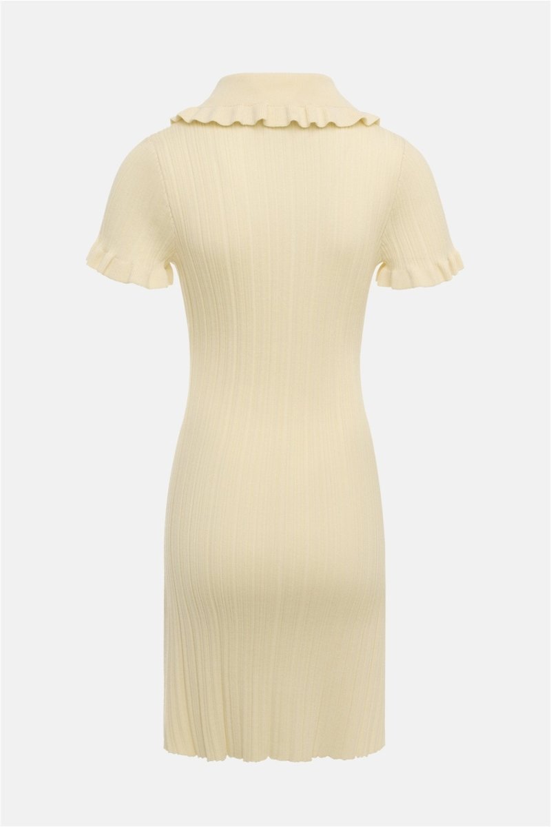 Vestido mini de punto con volantes y cuello de solapa Salomé 